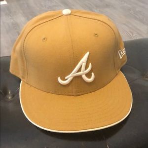 Atlanta Braves 7 1/2  new era camel tan hat